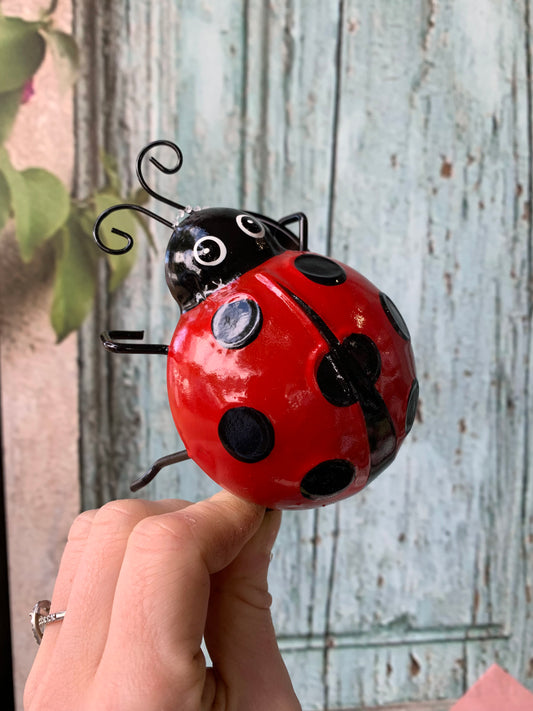 Red ladybug pot sitter