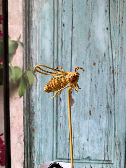 Bee on wire stick