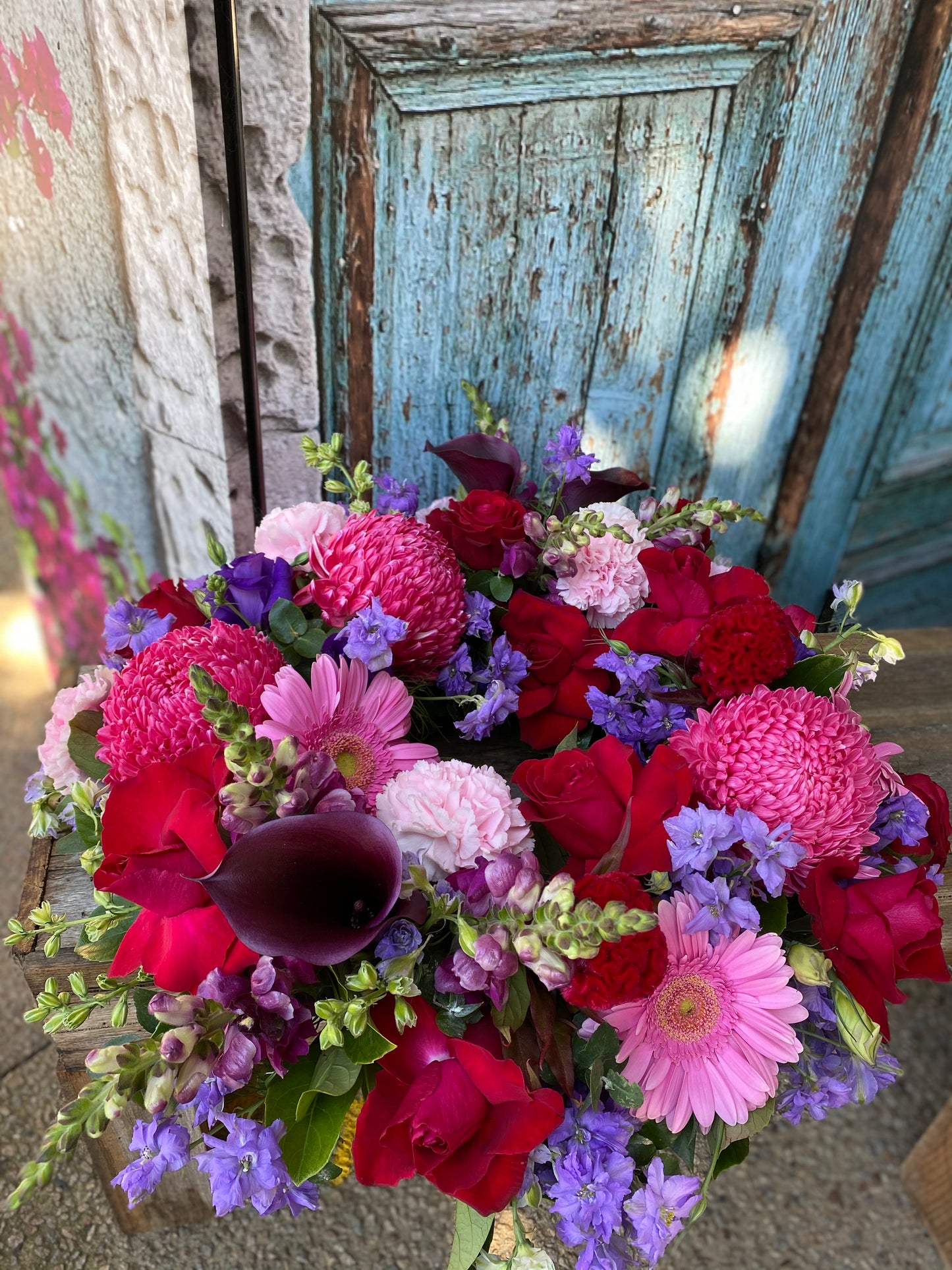 Cranberry -fresh floral Wreath Arrangement